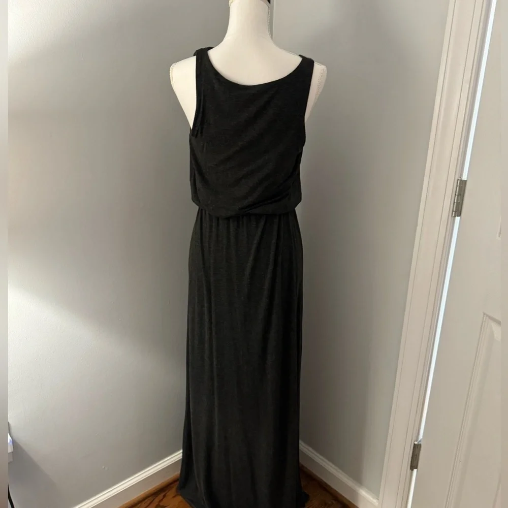 LOFT Dark Gray Blouson Maxi Dress Size Small - Picture 8 of 12